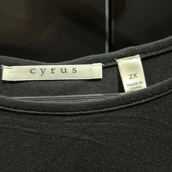 Cyrus long sleeve round neck stretch black/zebra print top – 2X - Picture 12 of 12